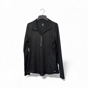 Champion Duodry Quarter Zip Athletic Shirt Black Size M